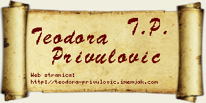 Teodora Privulović vizit kartica